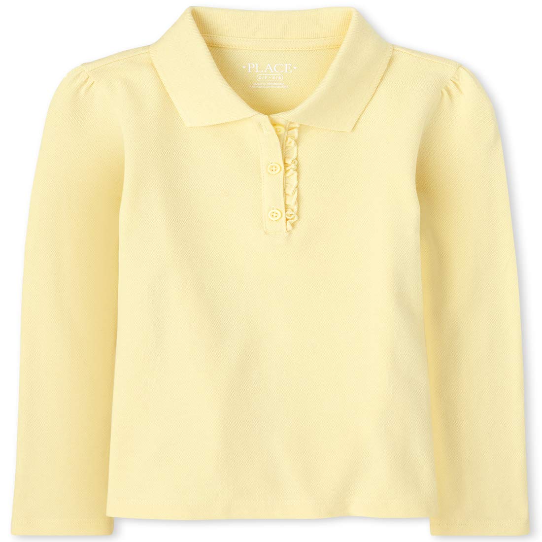 The Children's Place Girls' Uniform Long Sleeve Ruffle Pique Polo