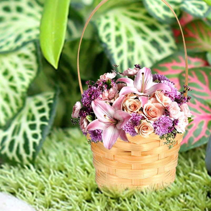 Cabilock Mini Woven Basket with Handle 12 pack Small Rustic Candy Basket 3.93 X 1.96 X 1.96 in Miniature Flower for Wedding Easter Party Dollhouse Decor Gift Display image 4