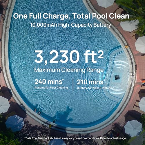 Image of Beatbot AquaSense 2 Cordless Robotic Pool Vacuum Cleaner, Smart Surface Parking, Double-Pass Waterline Scrubbing, Cleans Floor, Walls and Waterline