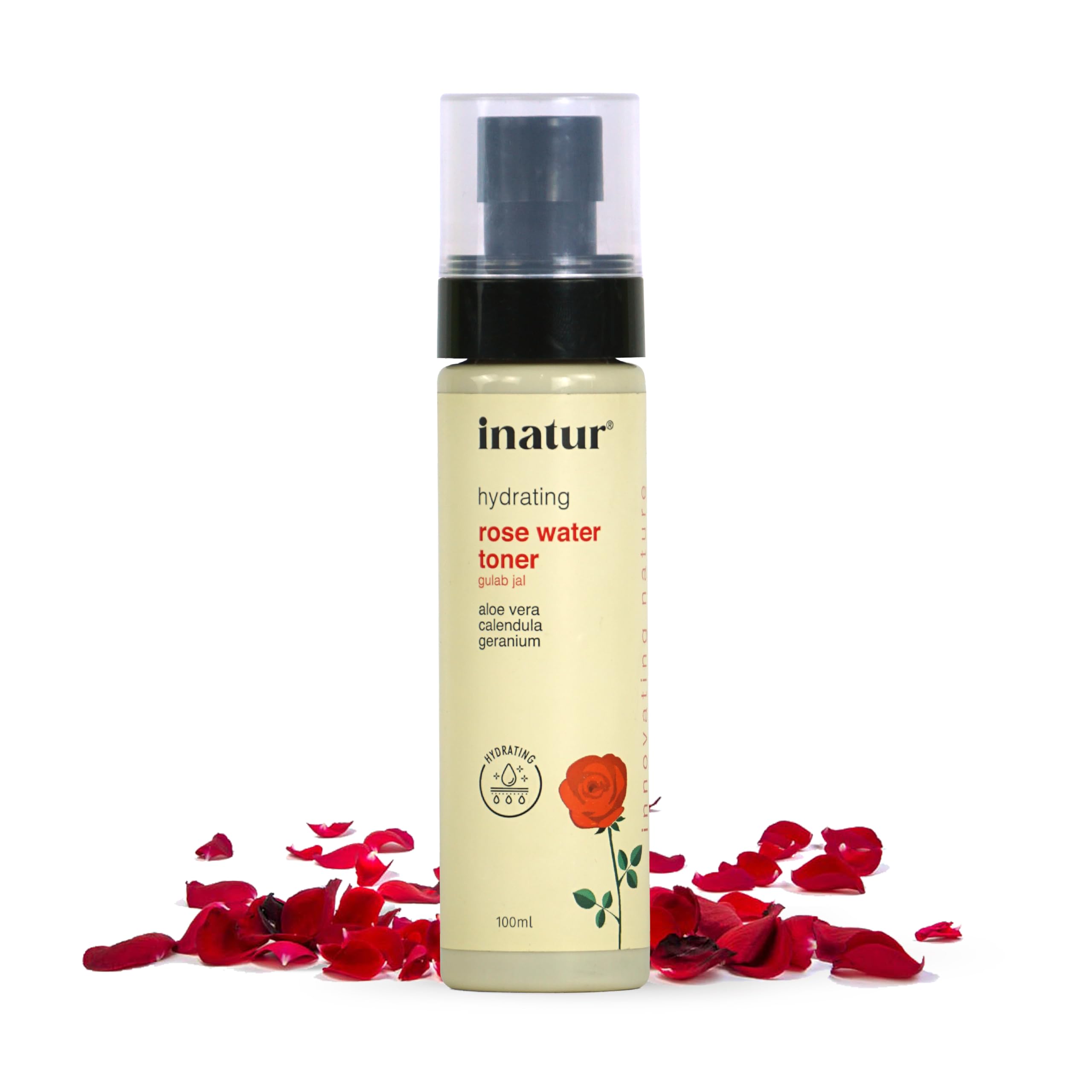 Inatur Rose Water Toner For Face Alcohol Free Hydrating Facial