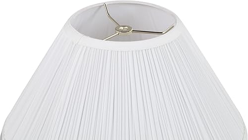 Miniatura 4 de Aspen Creative 33133, Pantalla de Lámpara de Araña Tradicional Plisada con Forma de Hongo, Blanco, 6" Superior x 14" Inferior x 8" Diagonal