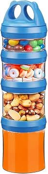 BeneLabel Stackable Food Storage Containers with Twist Lock System - BPA-Free Tritan Containers for Travel, Formula, Protein Powder, Snacks - Leakproof & Dishwasher Safe - 31 oz Blue