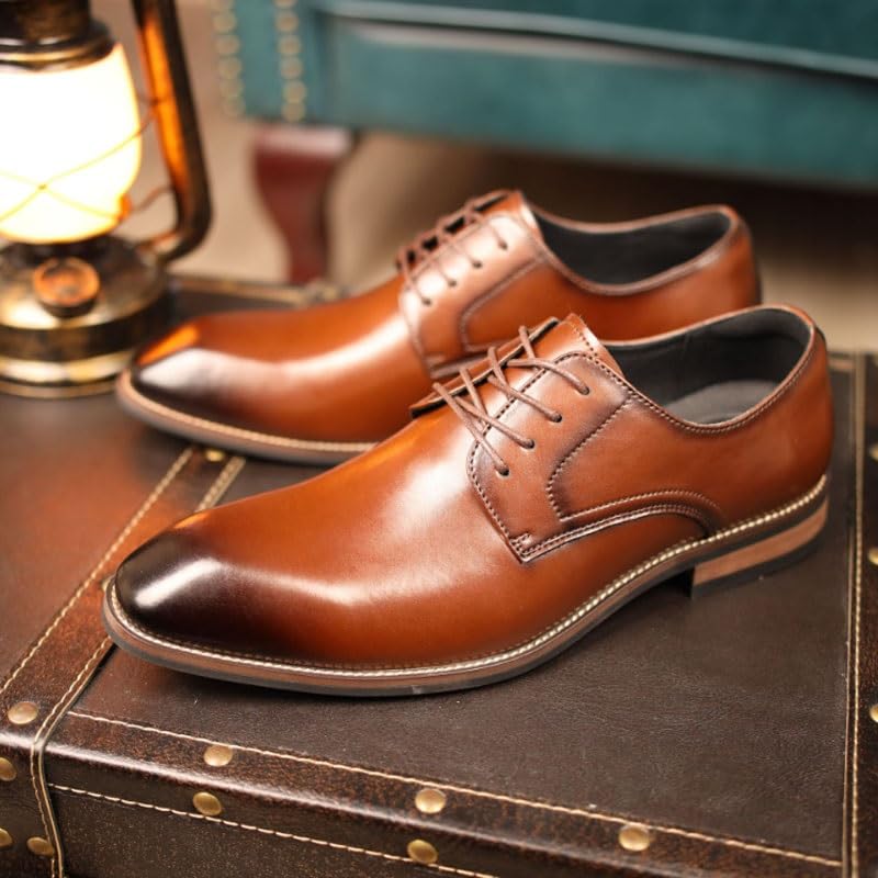 Men's Leather British Style Lace Up Wing Tip Dress Shoe2