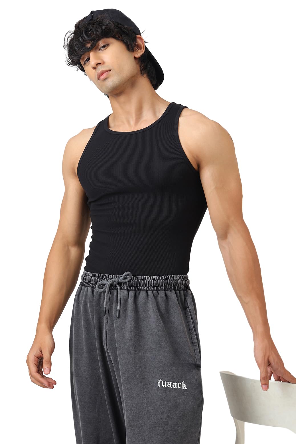 Mens Essential Ribbed Slim Fit Cotton Polyester Spandex Tank Innerwear Vest-image-36