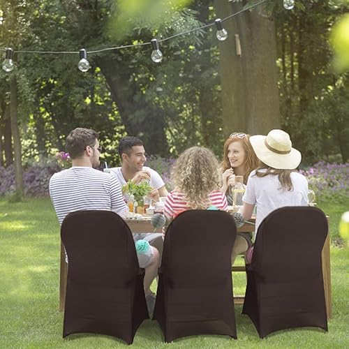 Vista 46 de Babenest Fundas plegables de elastano para sillas de Halloween, mejoradas, 10 unidades, universales, elásticas, lavables, protectores para bodas