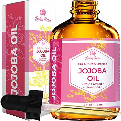 Jojoba Oil by Leven Rose, Pure Cold Pressed Natural Unrefined Moisturizer for Skin Hair Body and Nails 4 oz