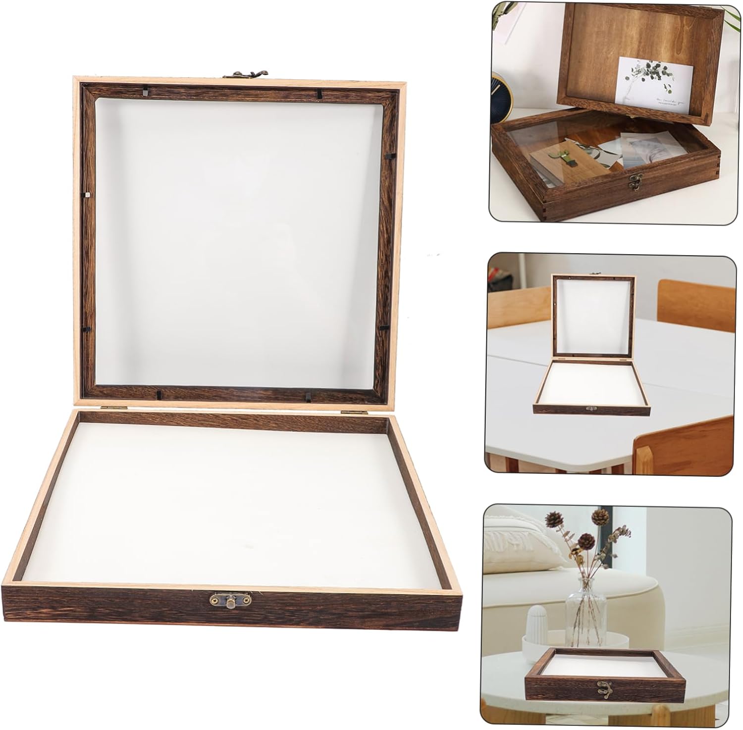 Butterfly Specimen Display Case Vintage Wooden Showcase Box Retro Style Shadow Box Specimen Holder for Wall Random Style