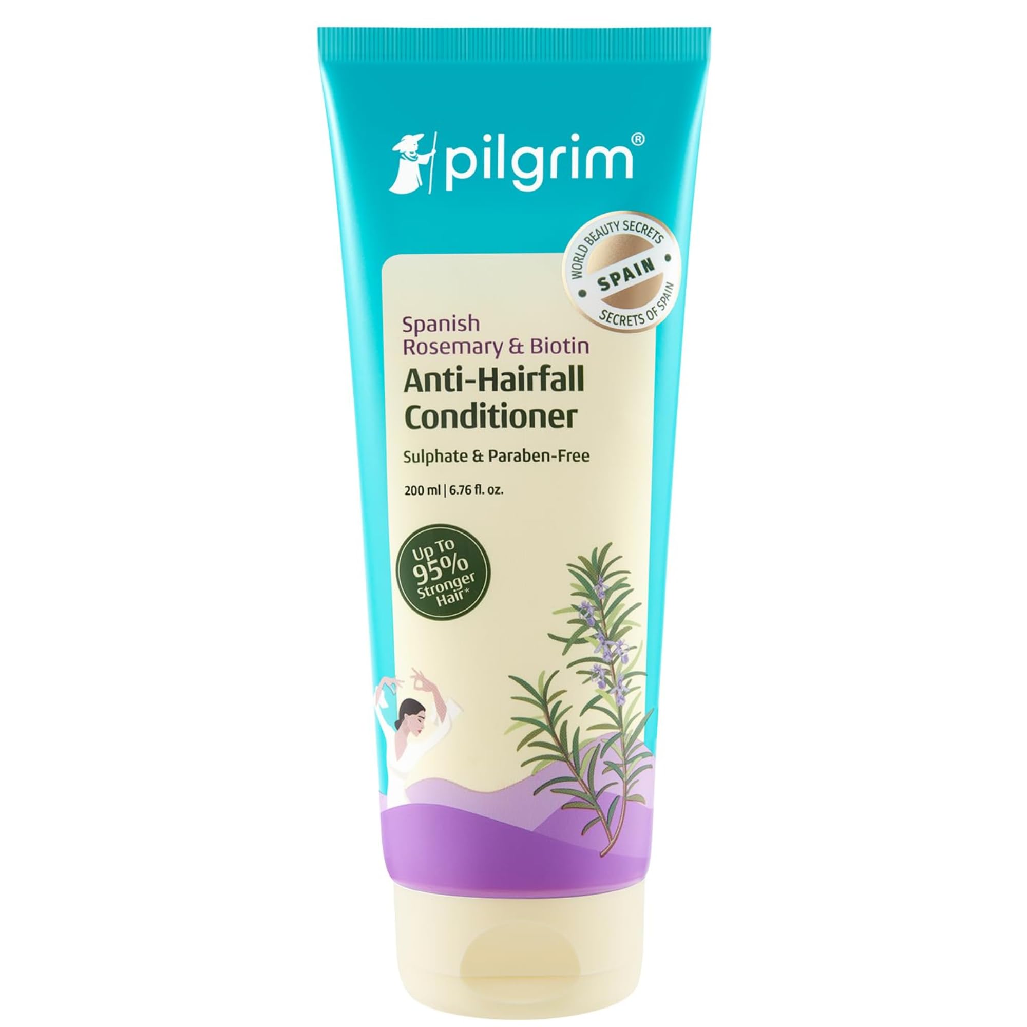 Spanish Rosemary & Biotin Anti Hairfall Conditioner for Reducing Hair Loss & Breakage | Upto 95% stronger hairs | Suitable for all hair types | For Men & Women | 6.76 Fl Oz (200ml)