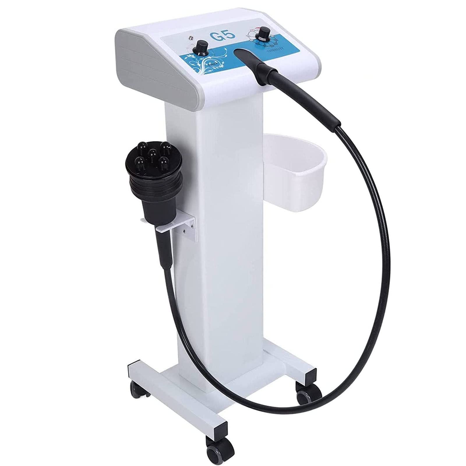 Fat Massager Removal Machine,G5 Vibration Massage Machine, Cellulite Vibration Fat Burner Machine with 4 Massage Heads,Used To Dredge Meridians and Shape Curves,B