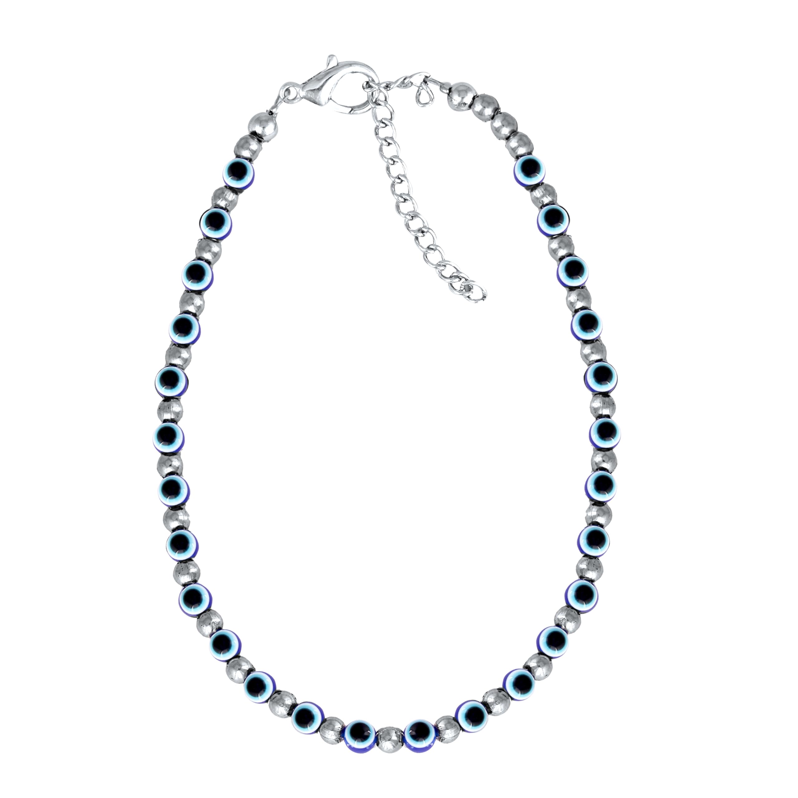 meenaz Anklets for women Silver anklets evil eye anklet black blue beads payal for girls Traditional Simple ethnic Foot Single Leg Chain Ghungroo combo ladies bridal pajeb Payjeb Painjan Pattilu -49-picture-49