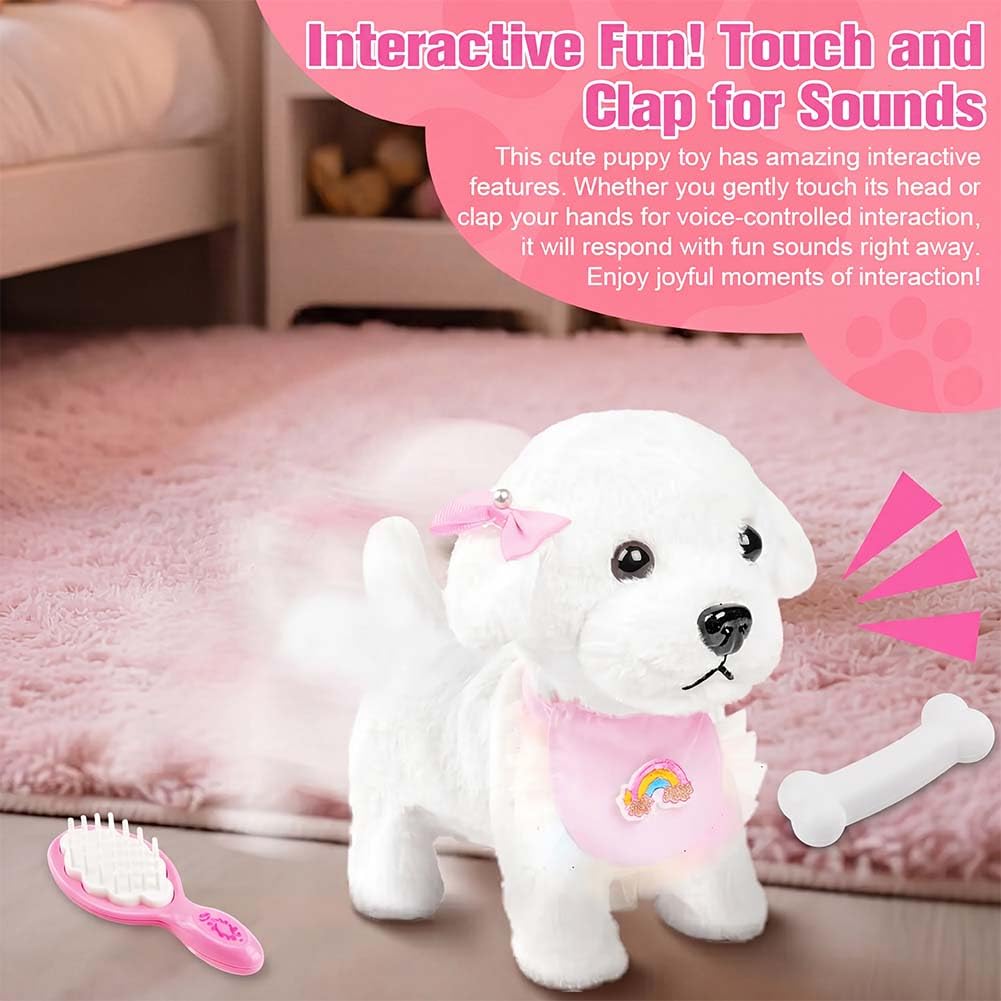 Vicloon Cane Peluche Interattivo Cammina Abbaia Scodinzola Giocattolo per Bambini 14+