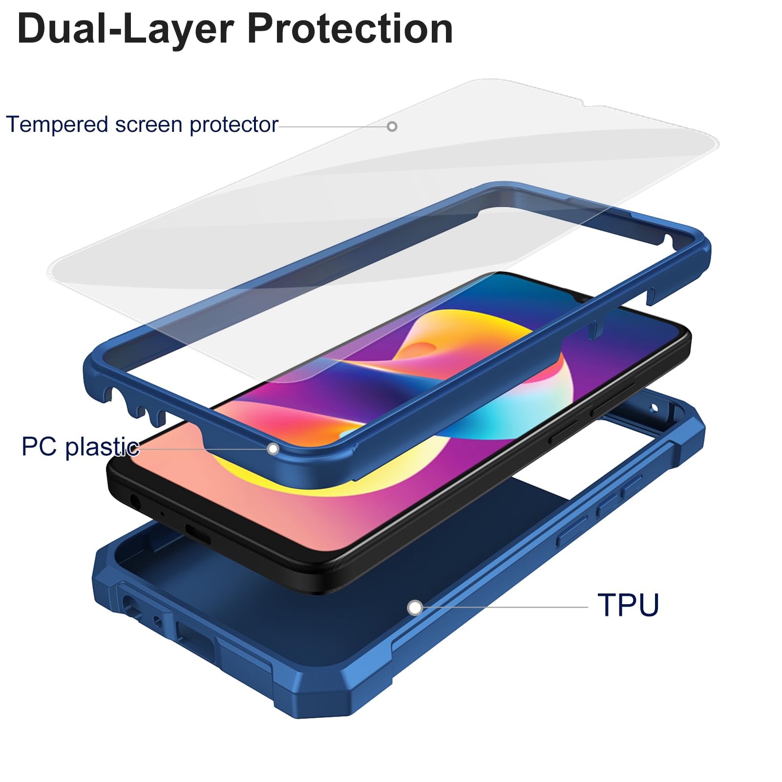 Amazon.com: Ailiber for TCL T434D Phone Case, TCL K24 Case with Screen Protector, Dual Layer Protective, Shockproof Corner TPU Bumper, Slim Silicone Heavy Duty Cover for TCL K24/K23/50 LE-Blue : Cell Phones Amazon.com: Ailiber for TCL T434D Phone Case, TCL K24 Case with Screen Protector, Dual Layer Protective, Shockproof Corner TPU Bumper, Slim Silicone Heavy Duty Cover for TCL K24/K23/50 LE-Blue : Cell Phones