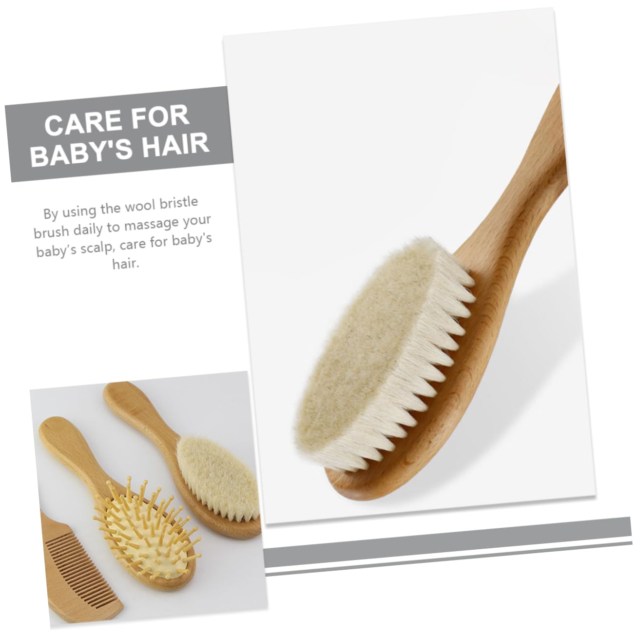 Cepillos Para Champú Madera Cepillo De Lana Para Recién Nacido Peine Para Cuidado Del Cabello Para Shower