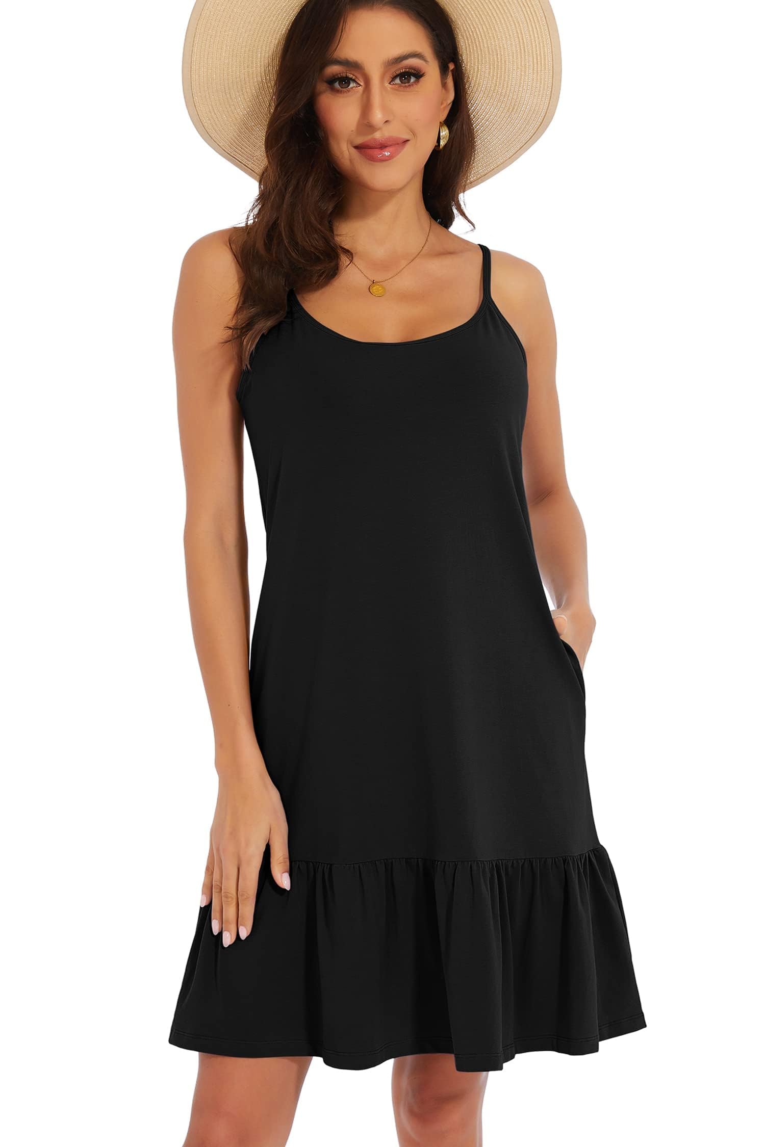 TAIPOVE Women Built in Bra Cami Dress