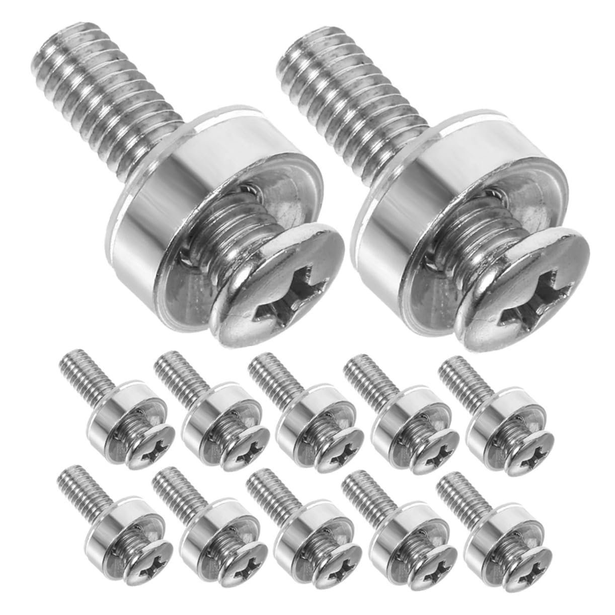 CIYODO 100pcs Plated Rack Mount Screws Stainless Steel Fasteners for Computer Racks Shelf Screws for Server Cabinets Reliable Installation