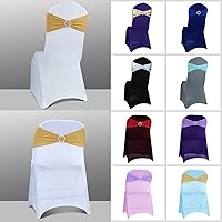 Vista 3 de Babenest Spandex Chair Sashes Bows 100PCS Premium Stretch Chair Cover Band with Buckle Slider Universal Elastic Chair Ties for Wedding Easter Party