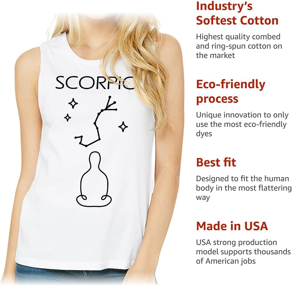 Scorpio Design Women's Muscle Tank - Cool Tank Top - Constellation Workout Tank