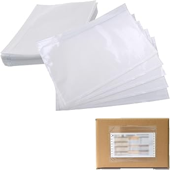 Delivery Note Bags Transparent Shipping Bags Self-Adhesive Companion Paper Bags Document Bags Transparent Self-Adhesive Suitable for A5 Documents Pack of 25 Transparent
