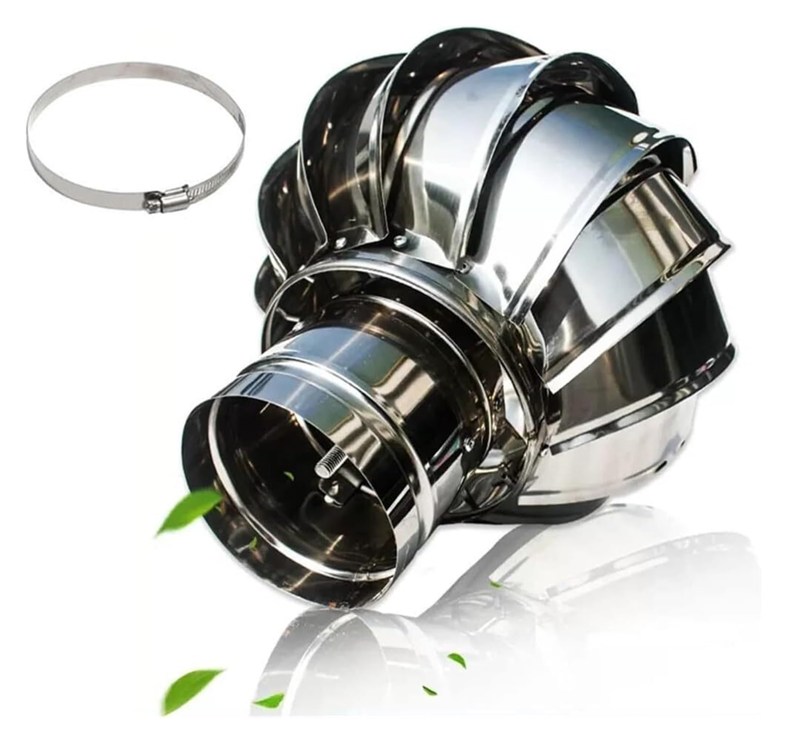 EJGMCNSGB Stainless Steel Rotating Chimney Cowl Cap Tool Bird Guard Spinner Downdraught Top All Purpose Chimney Cowl Vent Top 100mm(3.94in) & 160mm(6.3in) Size Options