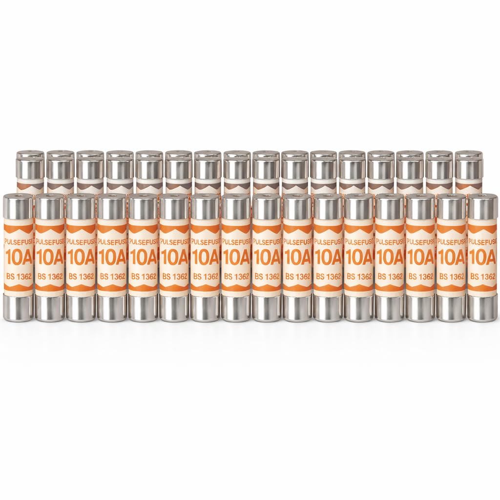 Pulsefuse® 50 x 10A Plug Top Fuses BS1362 | 10 Amp Household Ceramic Cartridge Tube Fuse 240V/250V 6.3x25mm for UK Mains Electrical Appliances — image 1