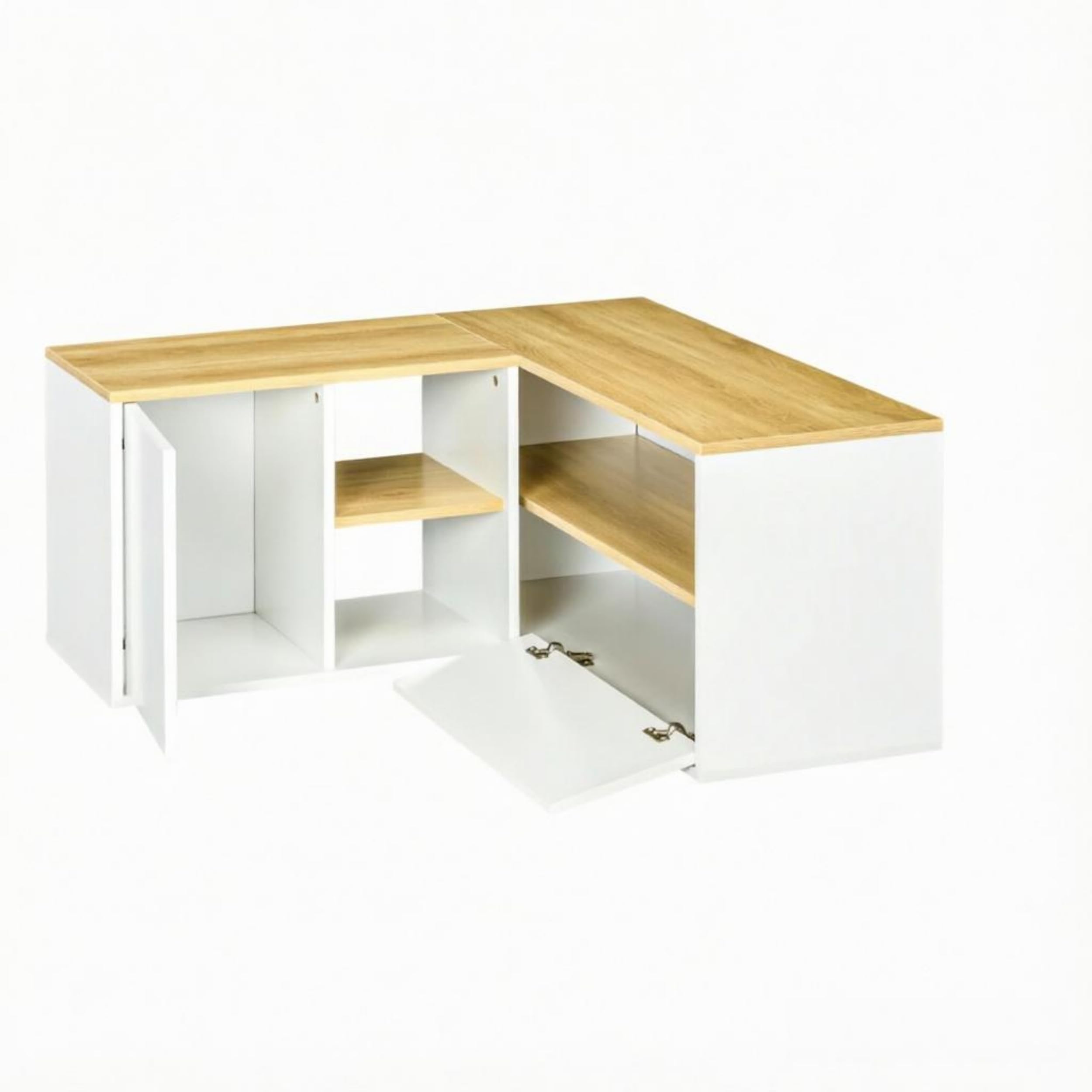 Mueble para TV de 90 cm, color blanco