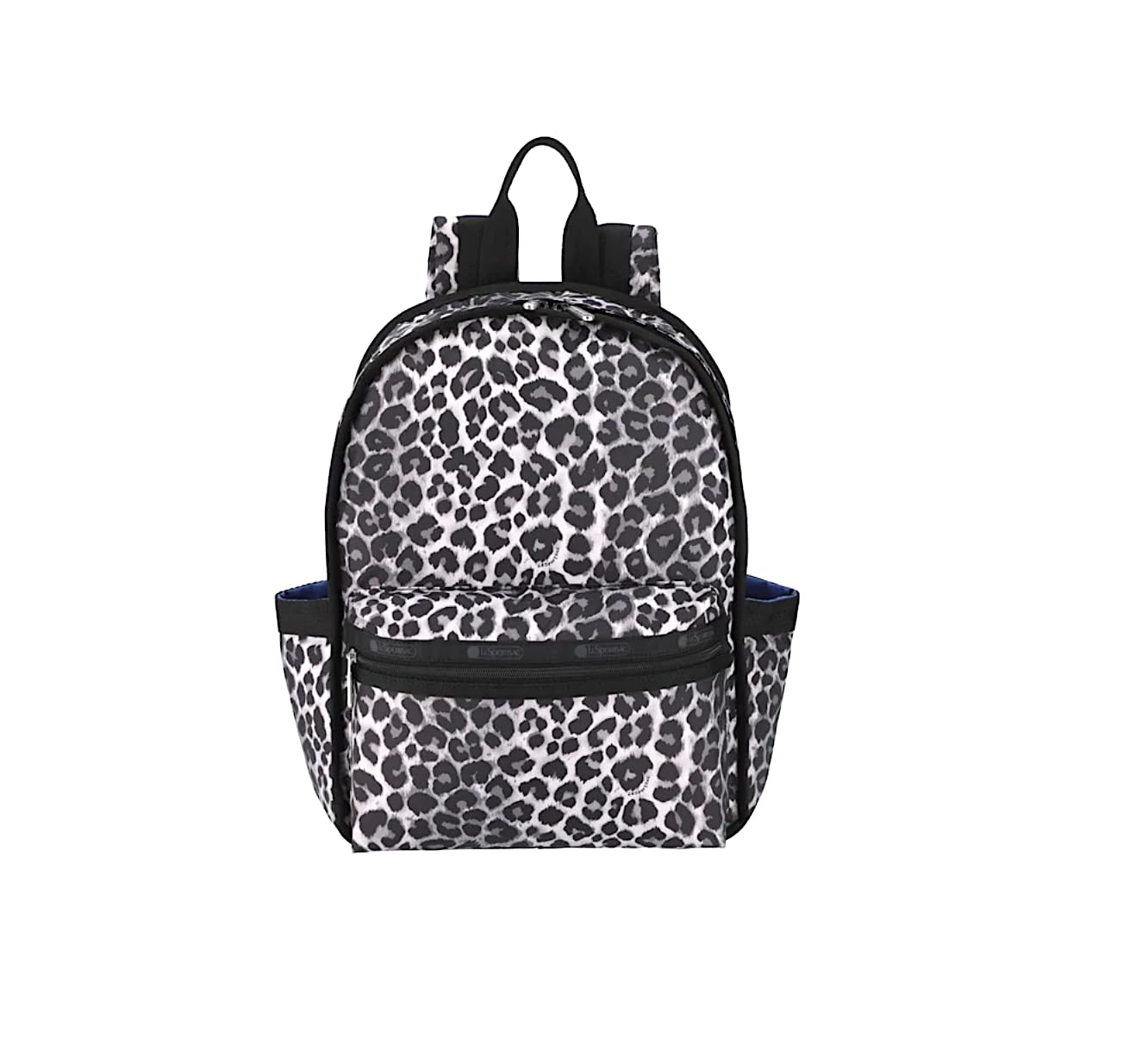 LeSportsac White Leopard Route Small Backpack, Black, Slate Grey & Light Grey
