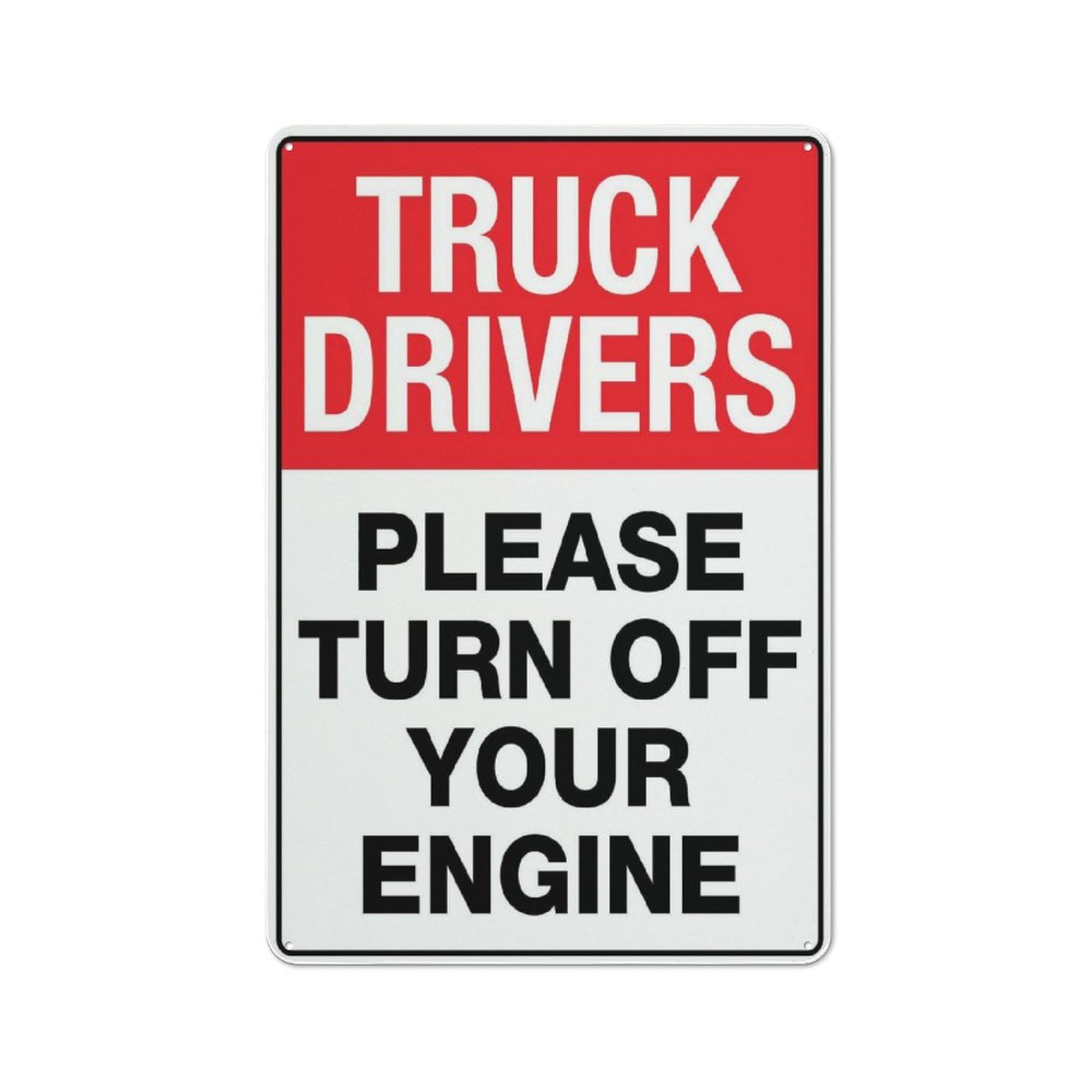 Metal Tin Signs Truck Drivers Please Turn Off Your Engine 8"x12" Metal Tin Sign - Wall Decor for Home Kitchen, Farm, Garden & Garage