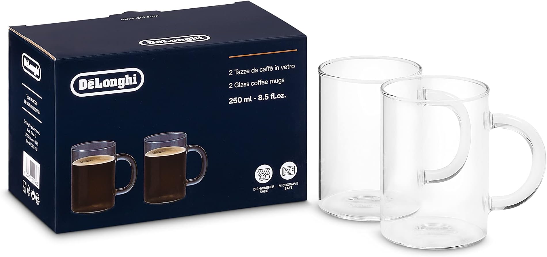 Tasse Expresso Delonghi en verre (lot de 2) - 007287