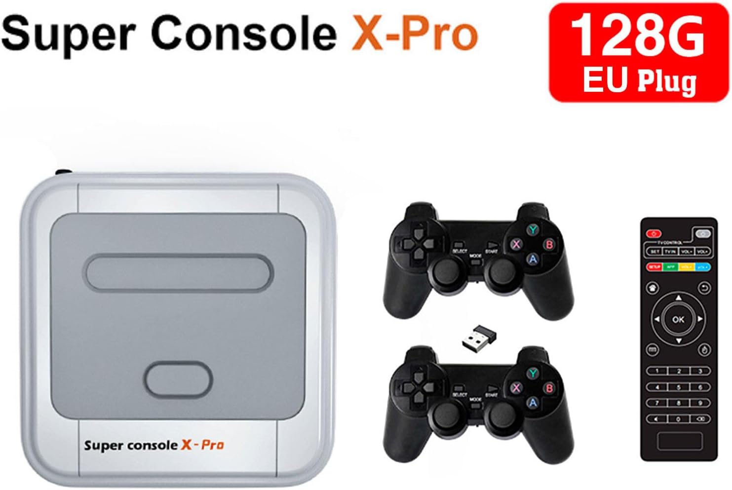 Super Console Xpro Retro Game Console Wireless TV Game Console Nostalgic Classic Game Box Arcade Game Console 4K HD Multe Games x pro-EU-128-706 * 2