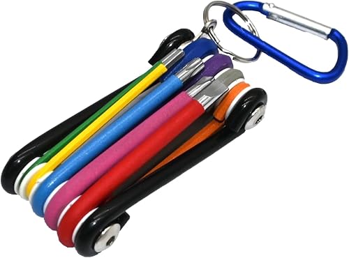 9-in-1 Multi-Tool Set with Carabiner, Allen Keys 2-6mm, Phillips, Flat Screwdriver, Torx Bit