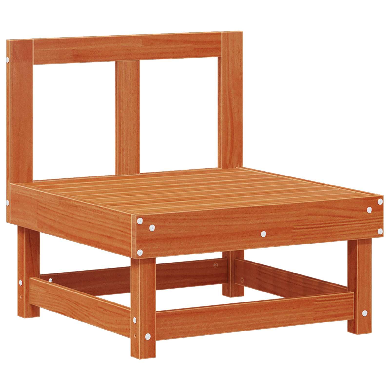 Sofa ogrodowa z litego drewna sosnowego, woskowany brąz, zestaw mebli do siedzenia z poduszkami, moduł, kanapa z możliwością rozszerzenia, na taras, balkon, werandę, odporna na warunki