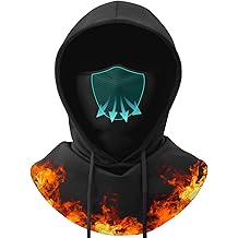 3 合 1 冬季保暖 Balaclava 兜帽面膜,带耳环 男士女士抓绒透气滑雪面膜 - 寒冷天气防风