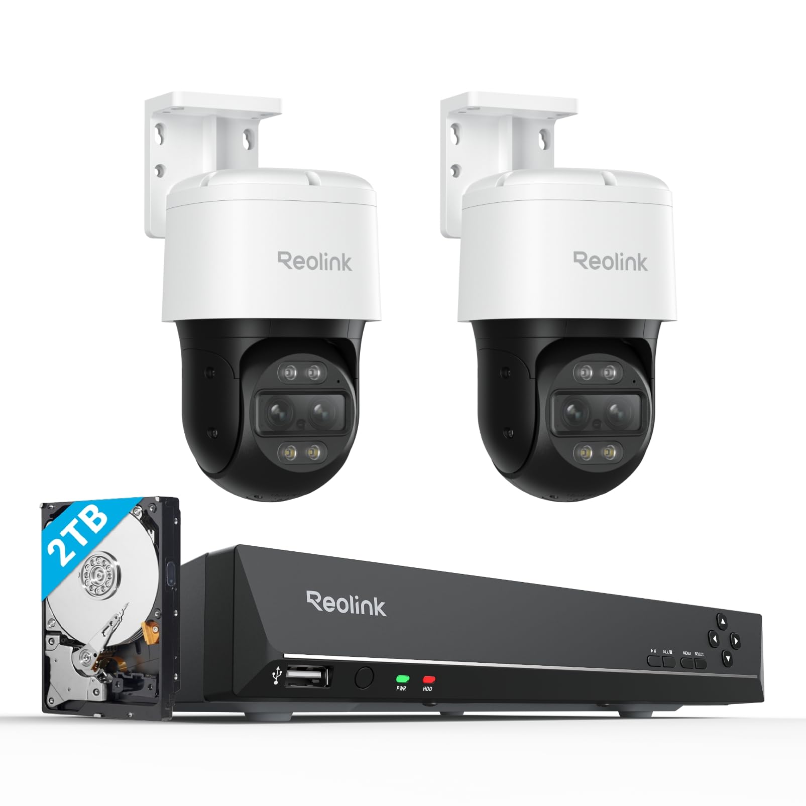 Reolink 8MP PTZ PoE Überwachungskamera Außen mit Dual-Objektiv, 6X Hybridzoom, 355°/90° Schwenkbar, Farbnachtsicht, Personen-/Fahrzeug-/Tiererkennung, 2-Wege-Audio, TrackMix PoE*2 mit RLN8-410