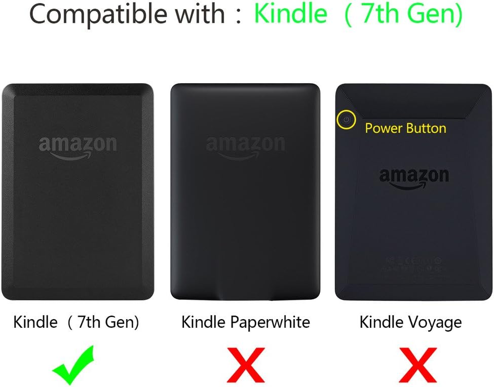 Kindle Case - Walnew Kindle 7th Gen Case - The Thinnest and Lightest Leather Cover for Amazon Kindle (With 6 Glare-free Touchscreen Display, 2014 Released), with Auto Sleep/ Wake Function,Hotpink