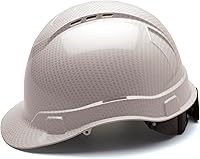 Vista 3 de PYRAMEX Ridgeline Cap Style Hard Hat, Vented, 4-Point Ratchet Suspension, Shiny White Graphite