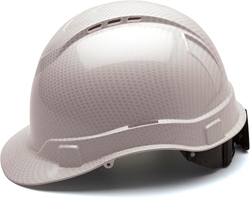 Miniatura 3 de PYRAMEX Ridgeline Cap Style Hard Hat, Vented, 4-Point Ratchet Suspension, Shiny White Graphite Pattern