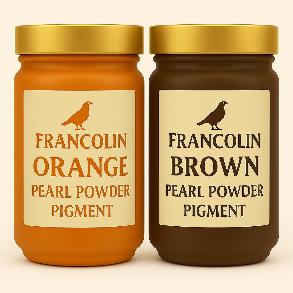 Francolin | Orange & Brown | Mica/Pearl Powder Pigment | Non Toxic | Vibrant Metallic Glowing | for Soap, Epoxy Resin, Painting, Nail Art & Craft, Cosmetic, Slime | 20g*2-image-33