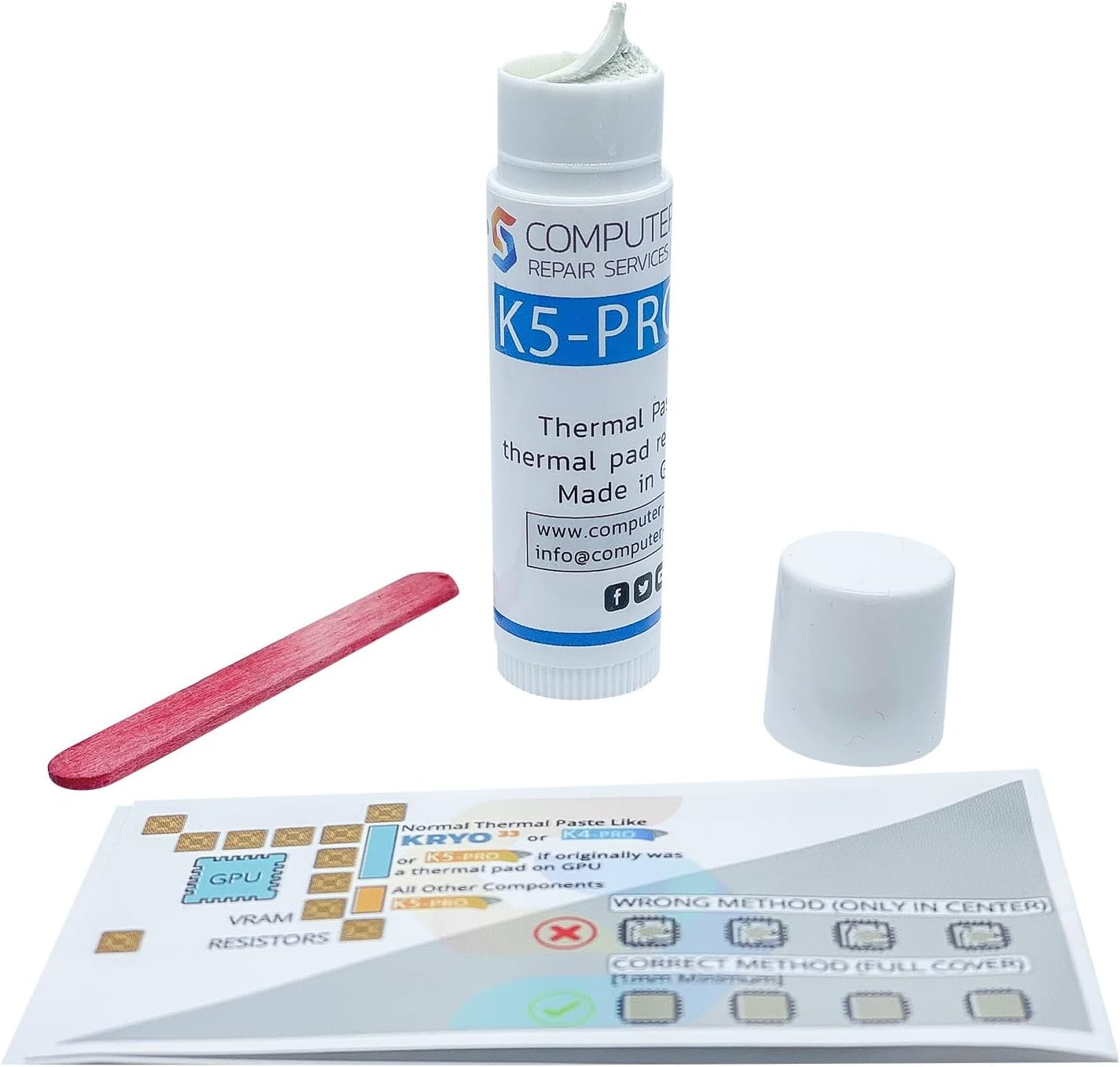 K5 PRO 10g Viscous Thermal Paste - Compatible with Apple iMac, Asus ROG, Acer Nitro, MSI Laptops, RTX 3080, 2080TI, 3090, PS4, Nintendo Switch, Xbox