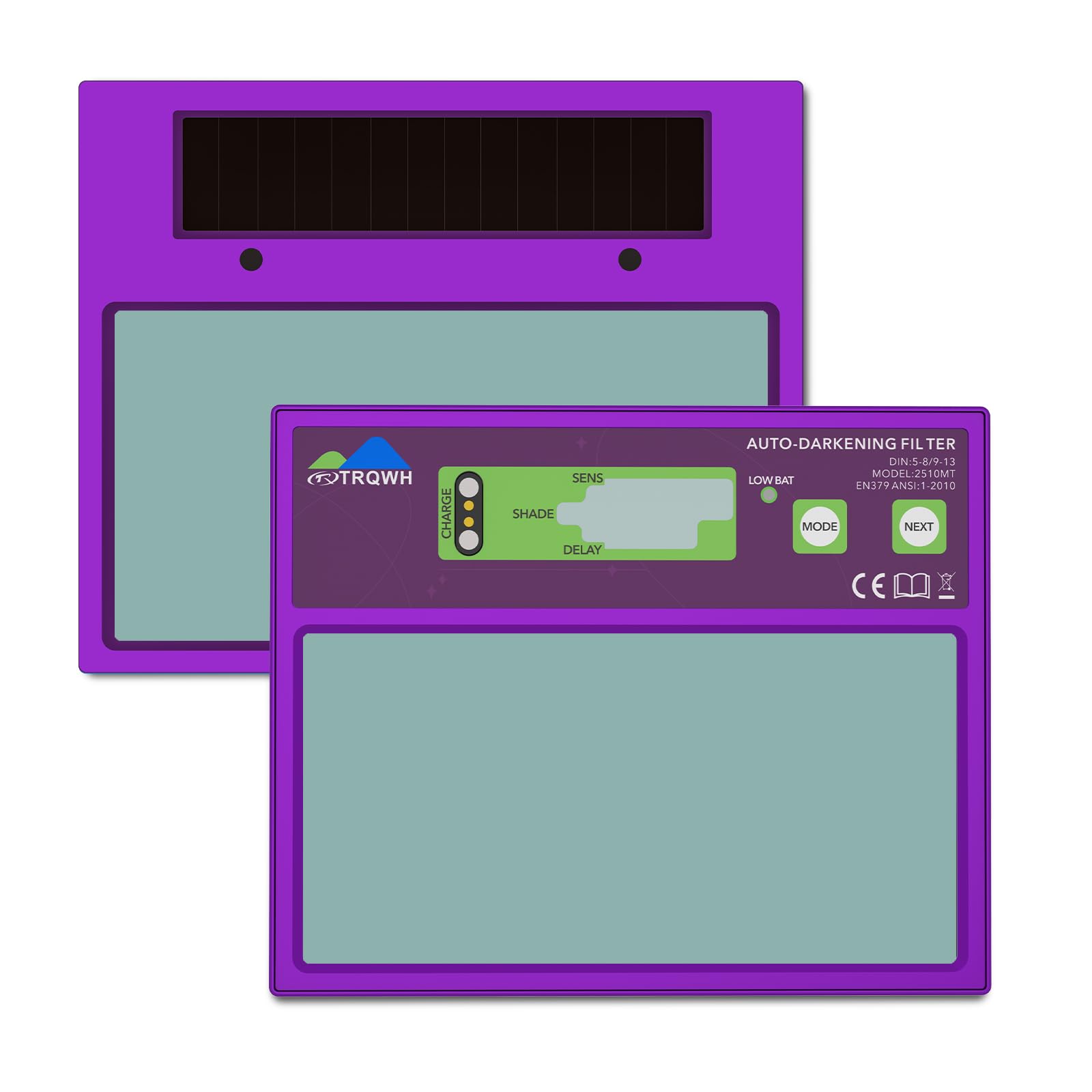 Lentille de casque de soudage automatique LCD 11x9 capot soudage réglable