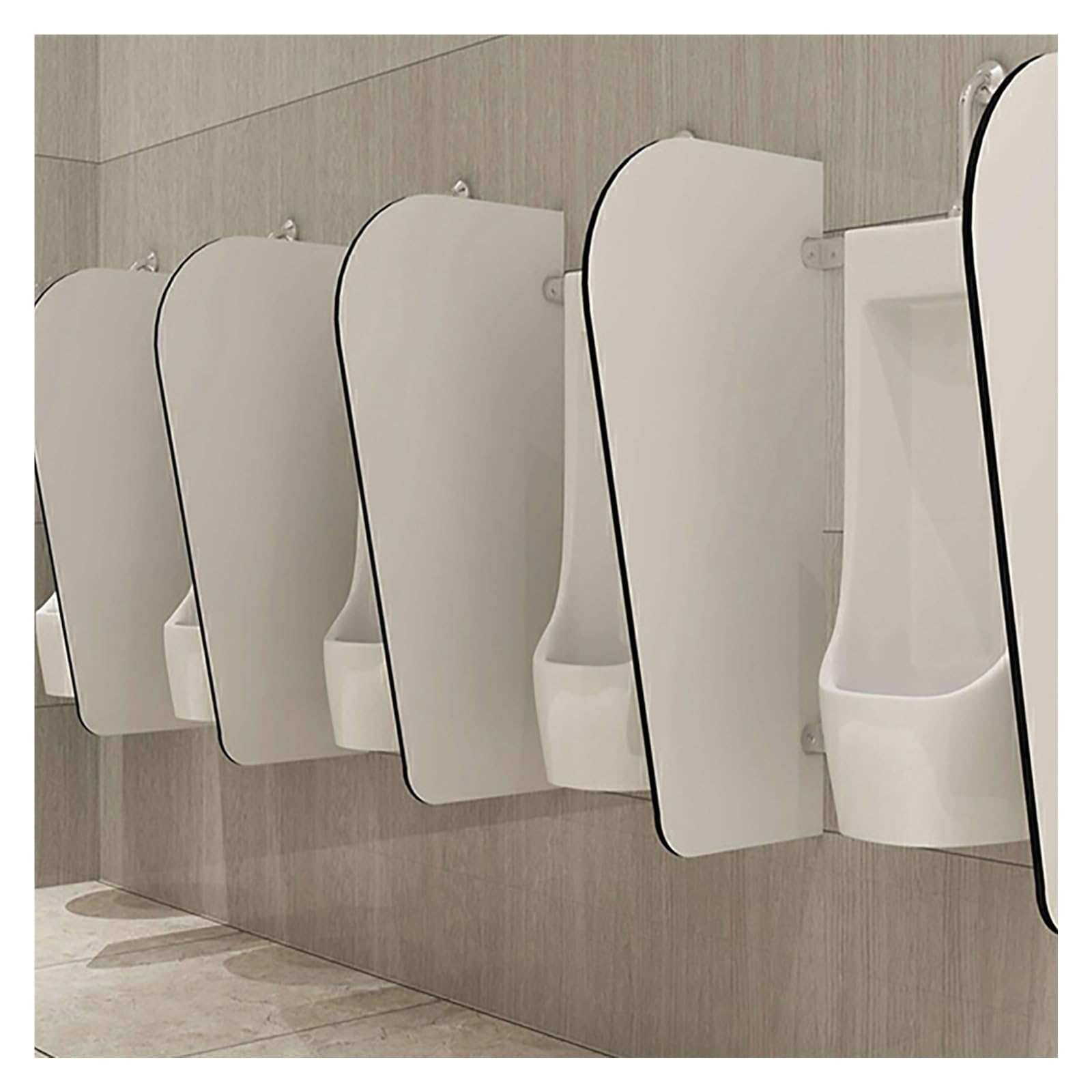 BKSXSOP Commercial Wall-Mounted Urinal Partition Screen Baffle, 4pcs 120x40cm, for Schools, Shopping Malls & Public Places