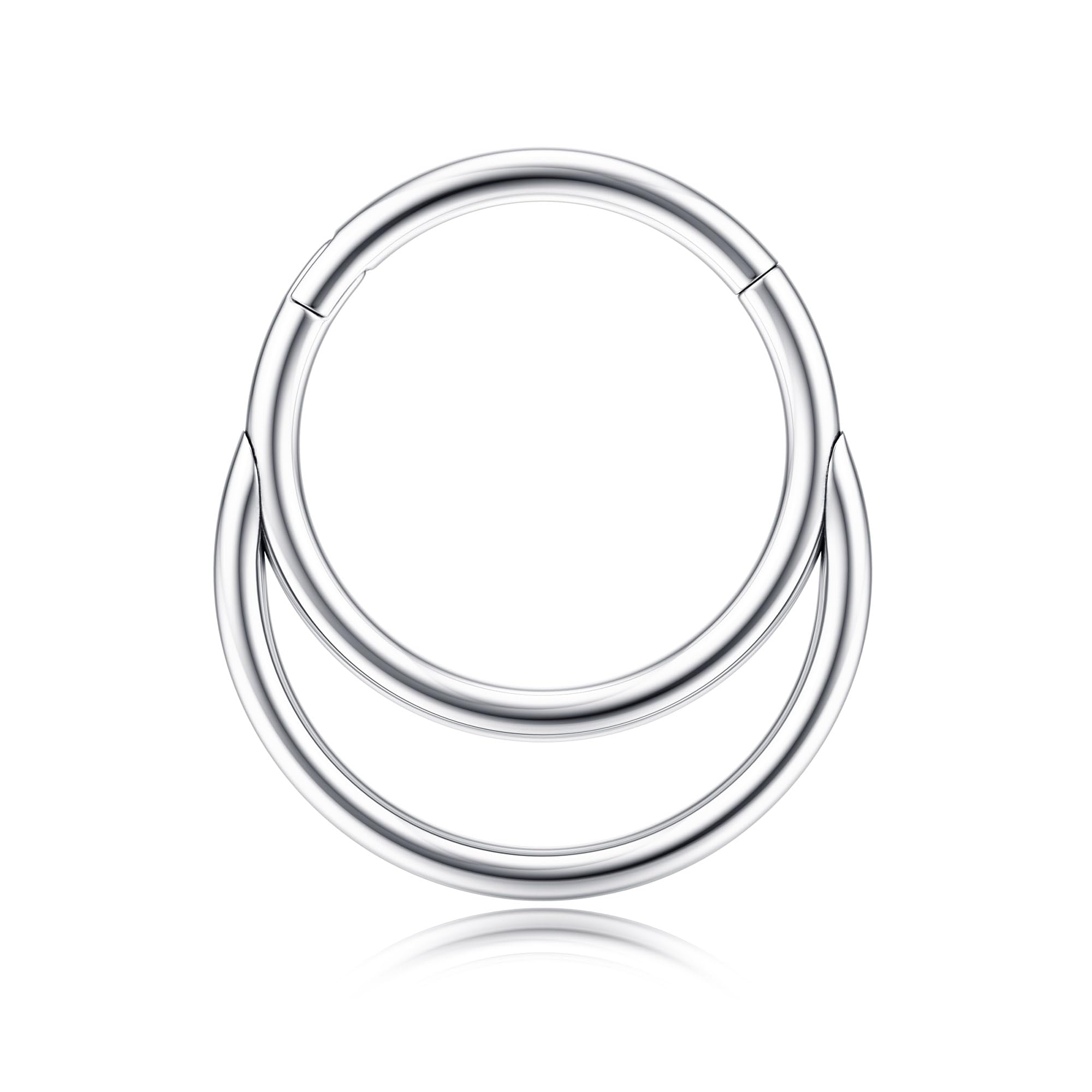 BodyBonita 16G/18G Septum Rings Clicker - 316L Stainless Steel Hinged Hoop Nose Rings for Women Dangle Earrings Hoop Cartilage Conch Piercing Jewellery Tragus Daith Helix 14k Gold Plated/Silver 8/10MM