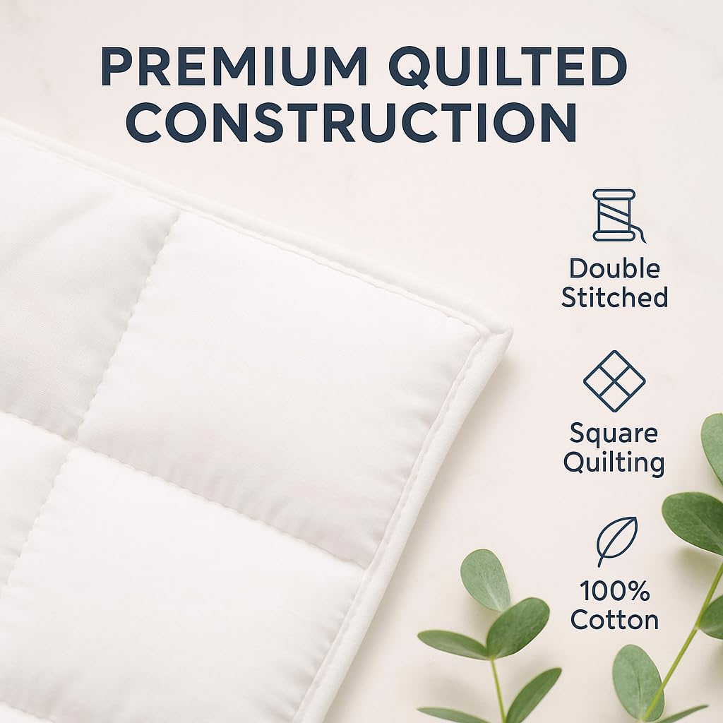 Circleshome - Edredón para cuna y cama, 100% algodón, hipoalergénico y transpirable (37 x 52), color blanco