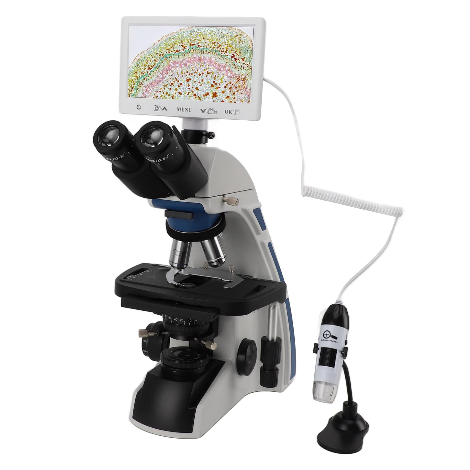 Microscope With Screen Snapklik.com : Digital Trinocular Microscope 40X-1000X, 7 Inch Screen ...
