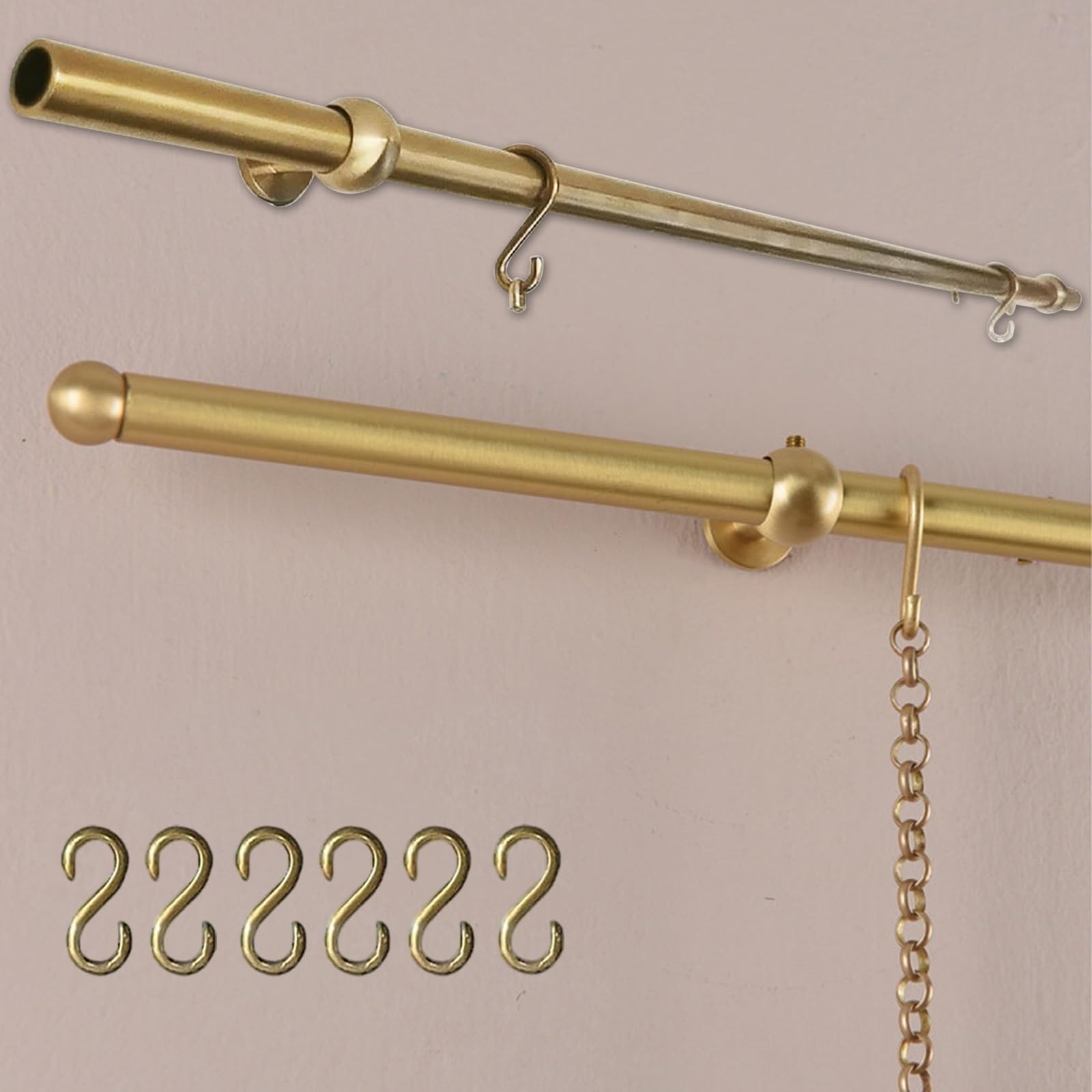 Tringle à tableaux système de suspension en laiton vintage 1.20m