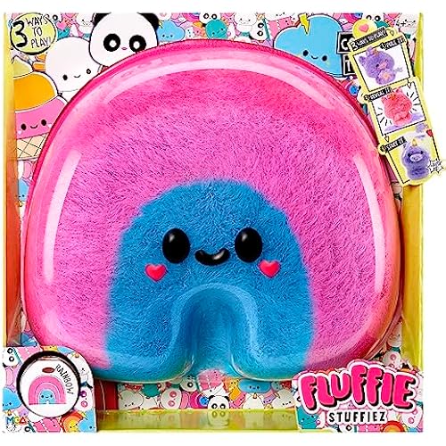 Fluffie Stuffiez Rainbow Large Collectible Feature Plush 11" - Surprise Reveal Unboxing with Huggable ASMR Fidget DIY Fur Pulling, Ultra Soft Fluff