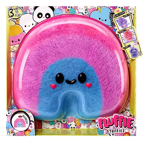 Fluffie Stuffiez Peluche coleccionable grande RAINBOW, sorpresa al abrir la caja con ASMR Fidget DIY Piel flexible, pelusa ultrasuave, para niños y niñas a partir de 4 años