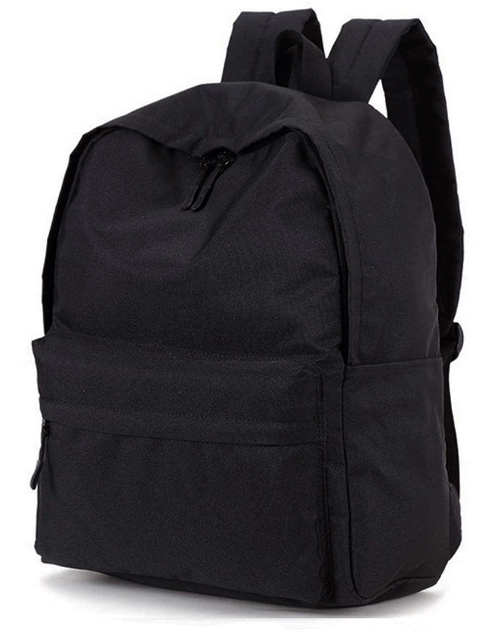 Ayomi Men's Black Casual Canvas Backpack Lightweight Daypack Hiking College Rucksack Laptop Durable Bookbag (Black)