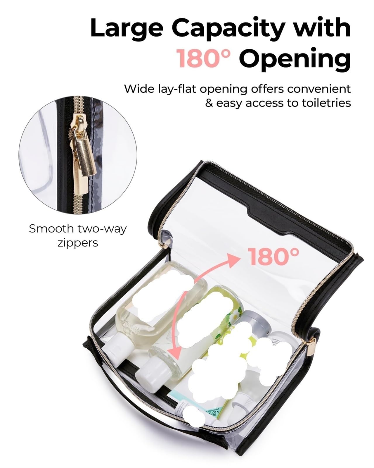 Kulturtasche Schminktasche Kulturbeutel, Transparente Reise-Kosmetiktasche, for Männer Und Frauen, Handgepäck, Reiseutensilien, Aufbewahrungstasche Waschtasche Kosmetiktasche(G)