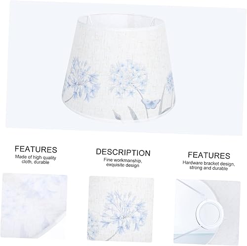 Miniatura 4 de DOITOOL 1 pantalla de lámpara con adornos de metal, decoración blanca, para lámparas de pie, cubierta de lámpara de tela, pantalla de noche,