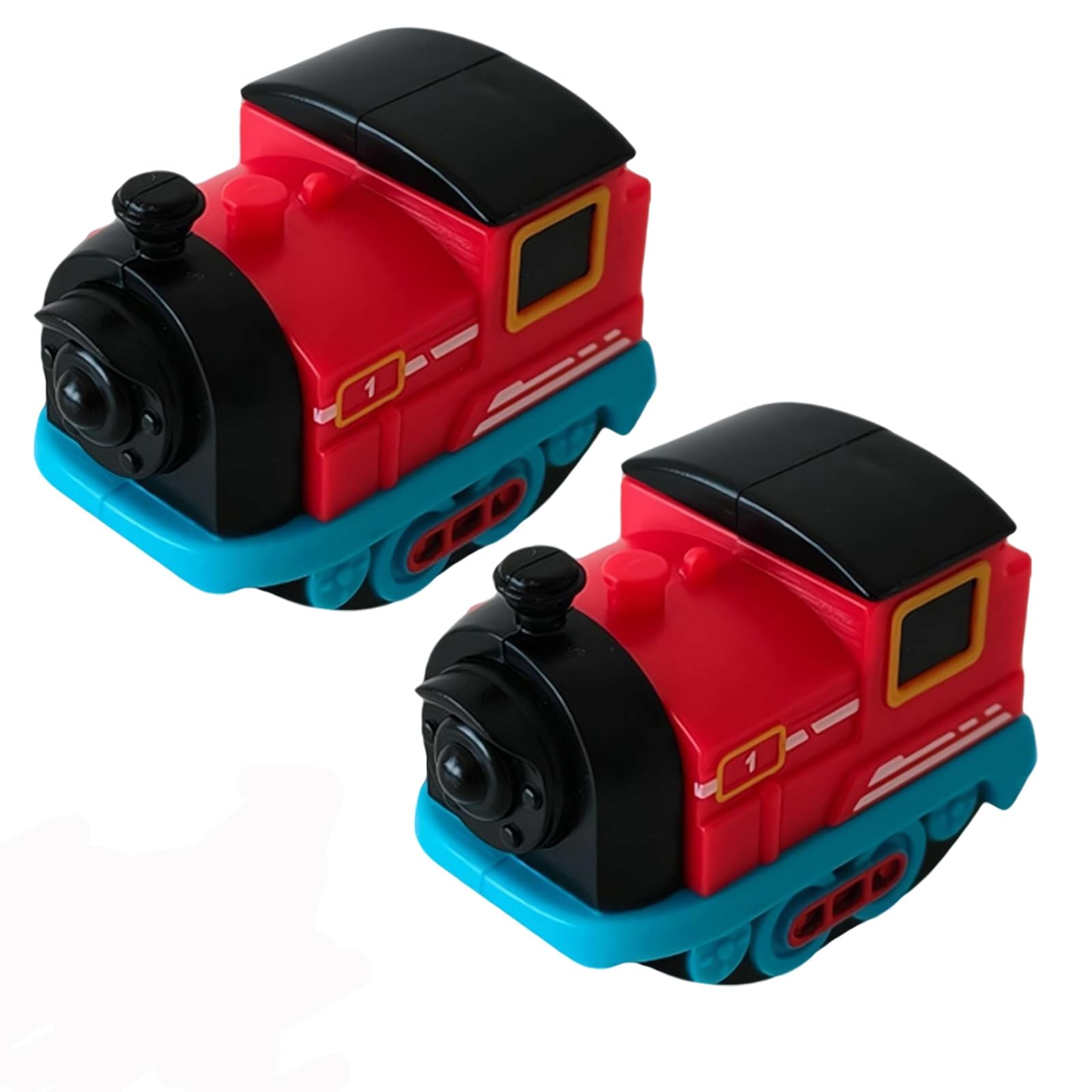 2-Pack Replacement Electric Train Cars, USB Rechargeable Add-On Compatible for Magnetic Electric Train Set Tracks, Cannot Operate Alone, Tracks & Cable Not Included